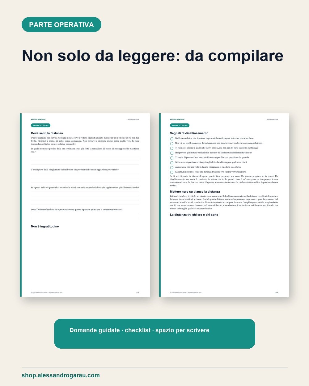 Esempio delle pagine da leggere e compilare