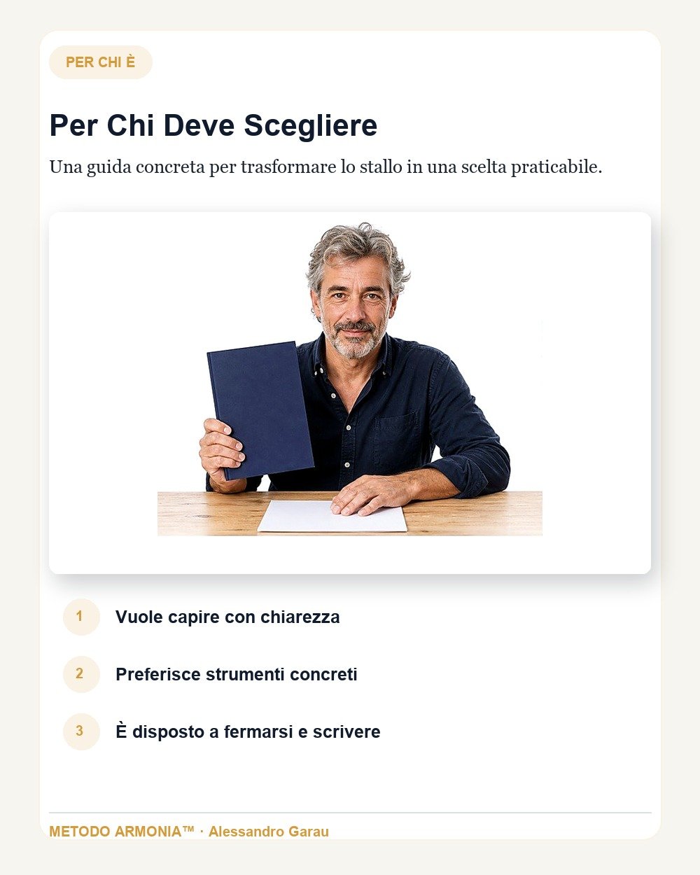 Come prendere una decisione importante — Per chi è Metodo ARMONIA™
