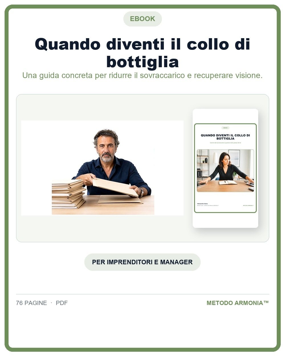Quando diventi il collo di bottiglia — Copertina Metodo ARMONIA™