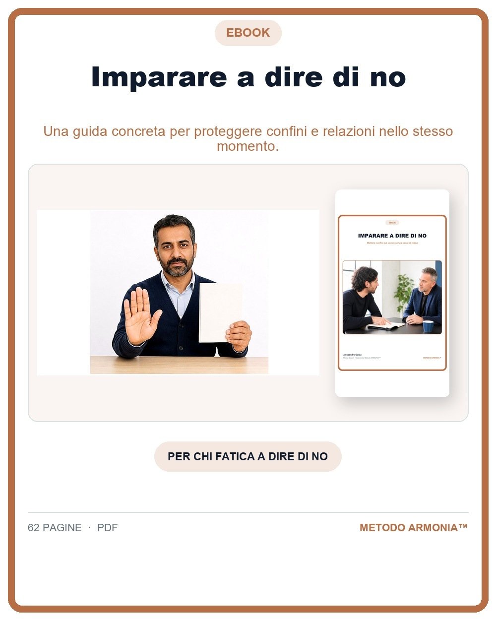 Imparare a dire di no — Copertina Metodo ARMONIA™