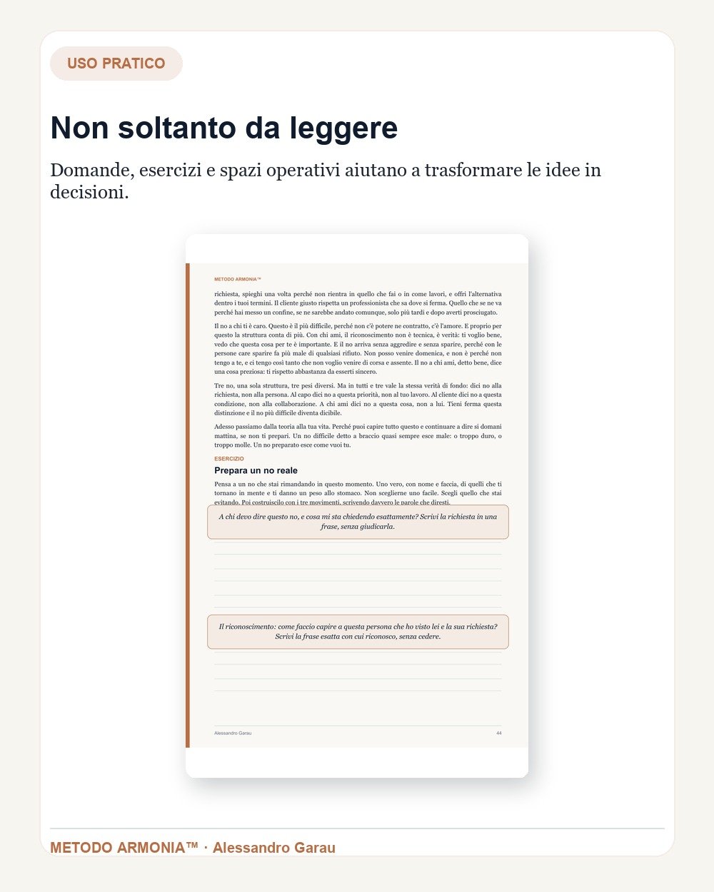 Imparare a dire di no — Parte pratica Metodo ARMONIA™