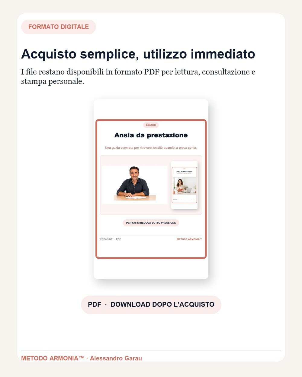 Ansia da prestazione — Formato e download Metodo ARMONIA™