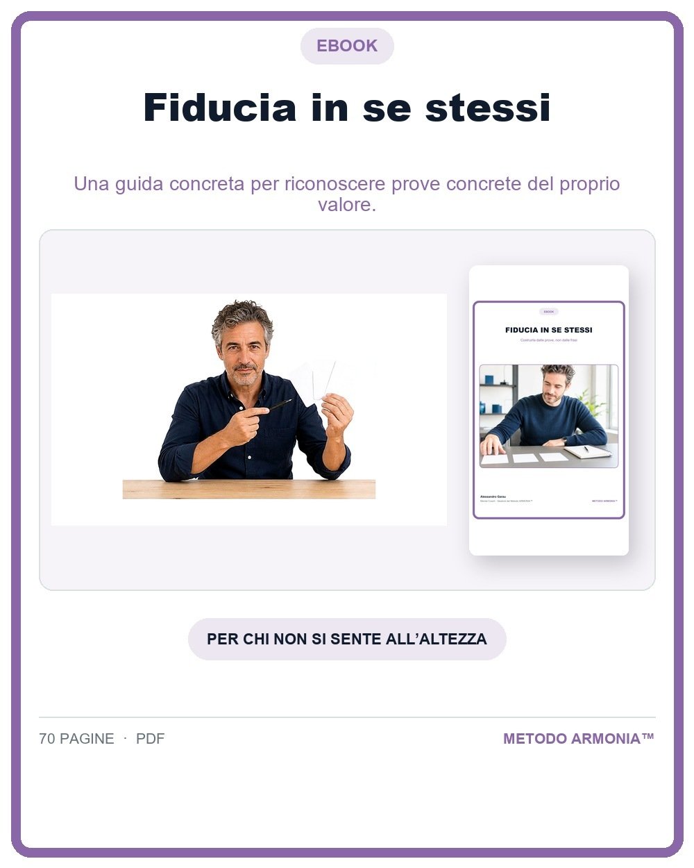 Fiducia in se stessi — Copertina Metodo ARMONIA™