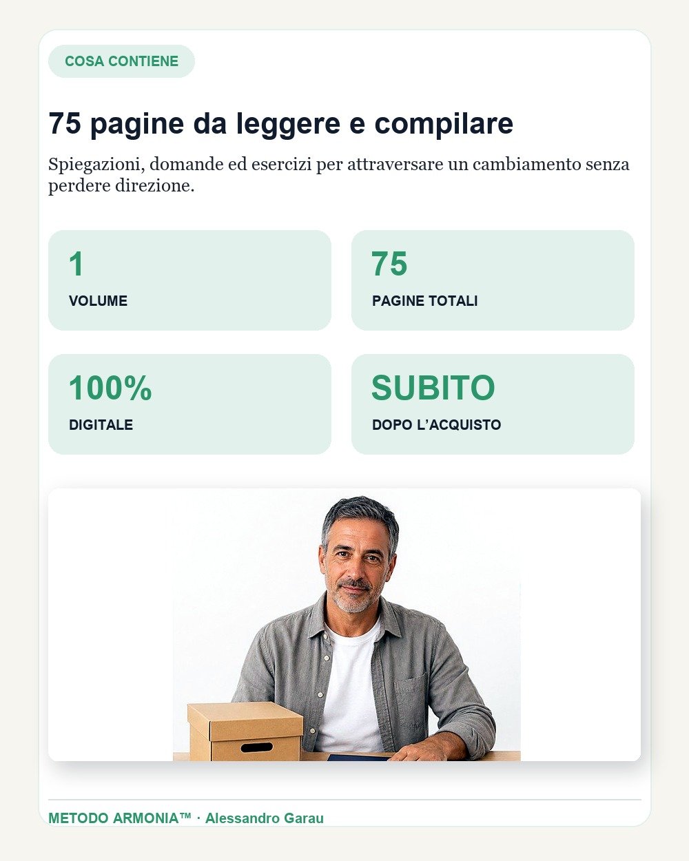Ricominciare dopo un cambiamento — Cosa contiene