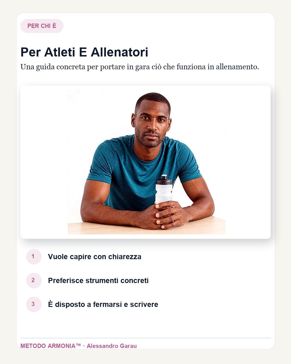 Testa in gara — Per chi è Metodo ARMONIA™