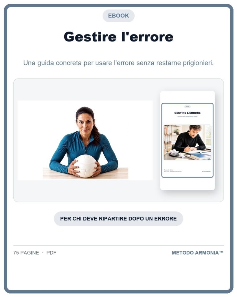 Gestire l'errore — Copertina Metodo ARMONIA™