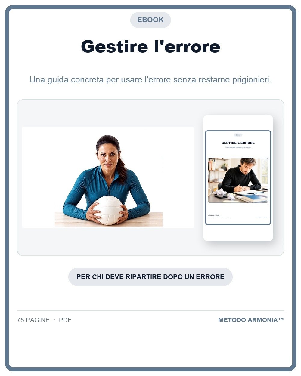 Gestire l'errore — Copertina Metodo ARMONIA™