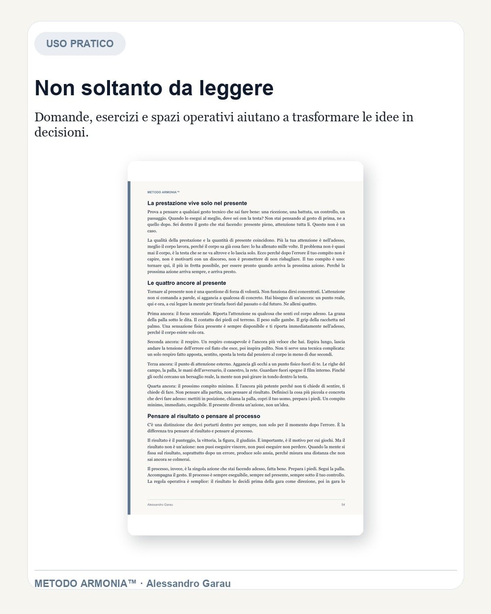 Gestire l'errore — Parte pratica Metodo ARMONIA™