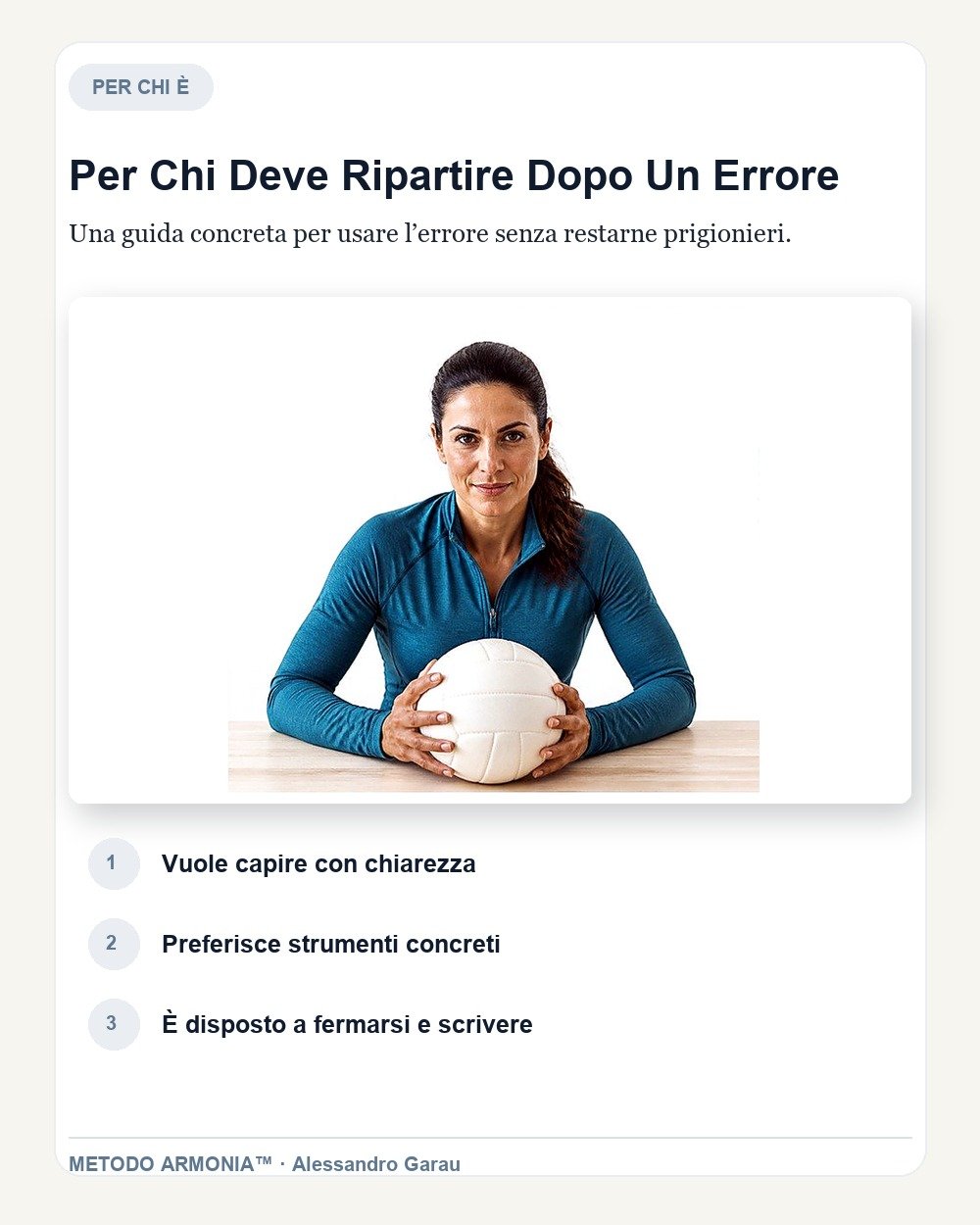 Gestire l'errore — Per chi è Metodo ARMONIA™