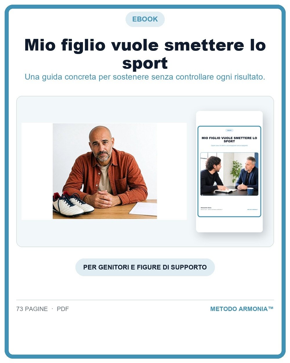 Mio figlio vuole smettere lo sport — Copertina Metodo ARMONIA™