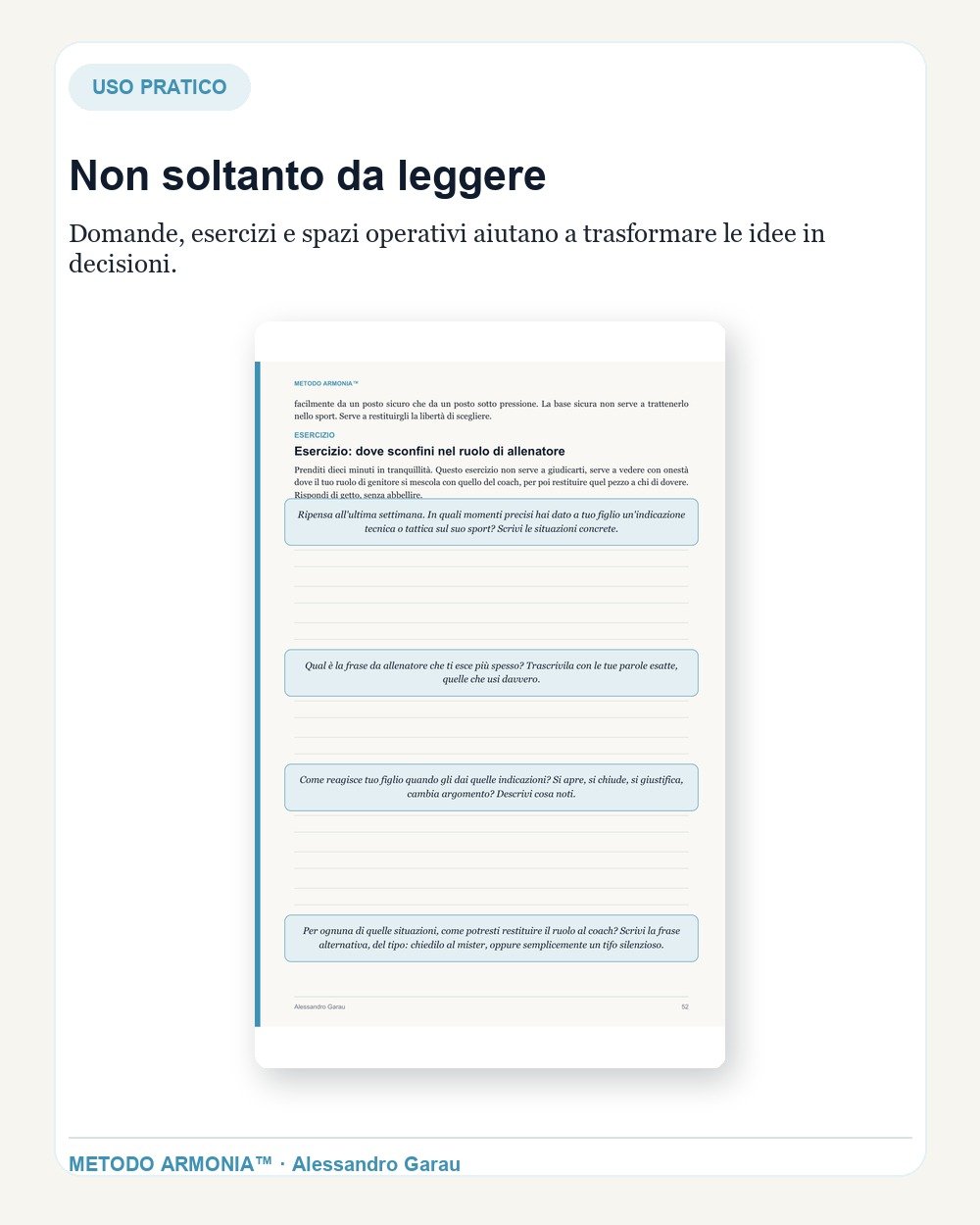 Mio figlio vuole smettere lo sport — Parte pratica Metodo ARMONIA™