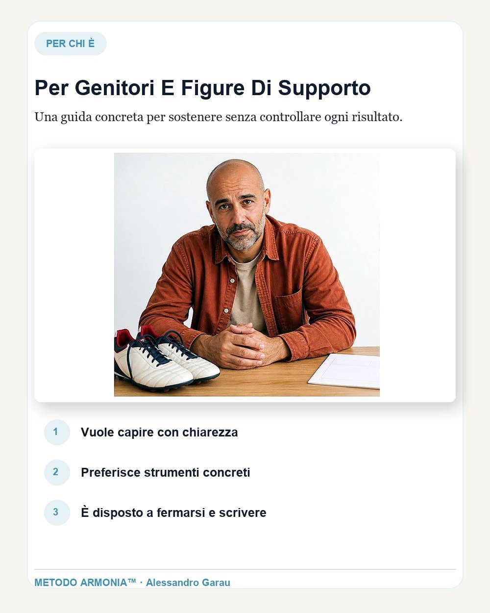 Mio figlio vuole smettere lo sport — Per chi è Metodo ARMONIA™