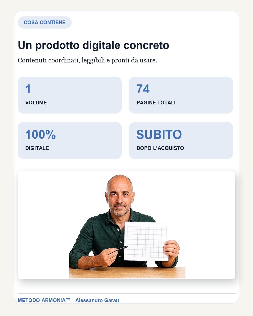 Costanza — Cosa contiene Metodo ARMONIA™