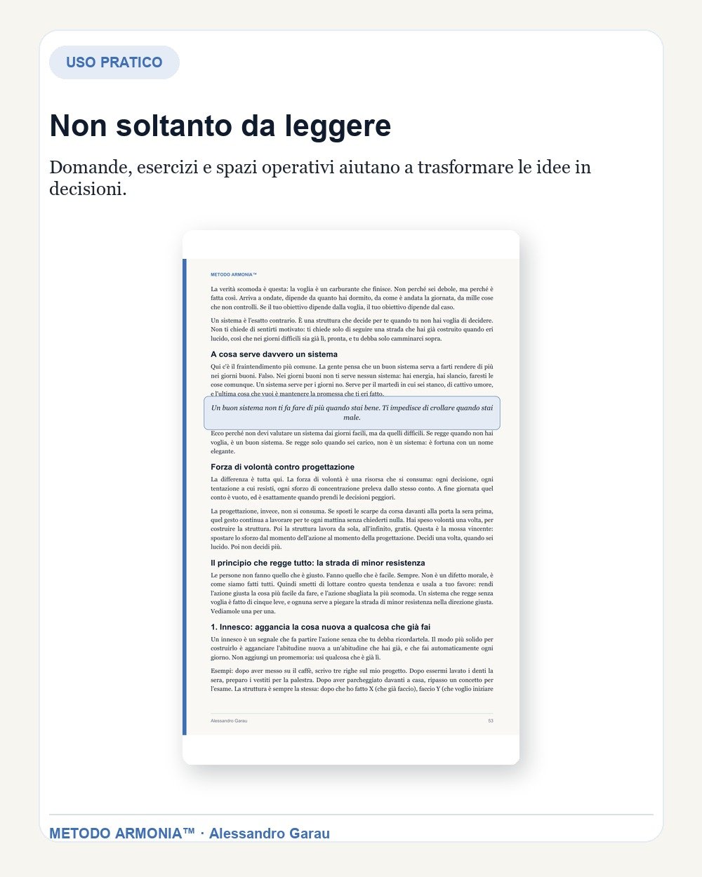 Costanza — Parte pratica Metodo ARMONIA™