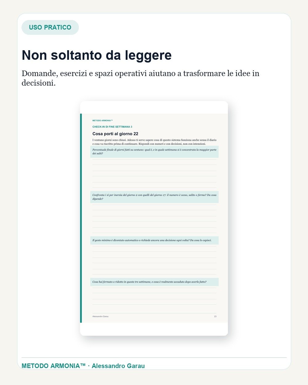Tornare in asse in 21 giorni — Parte pratica Metodo ARMONIA™