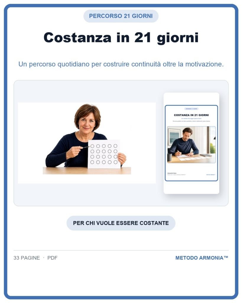 Costanza in 21 giorni — Copertina Metodo ARMONIA™