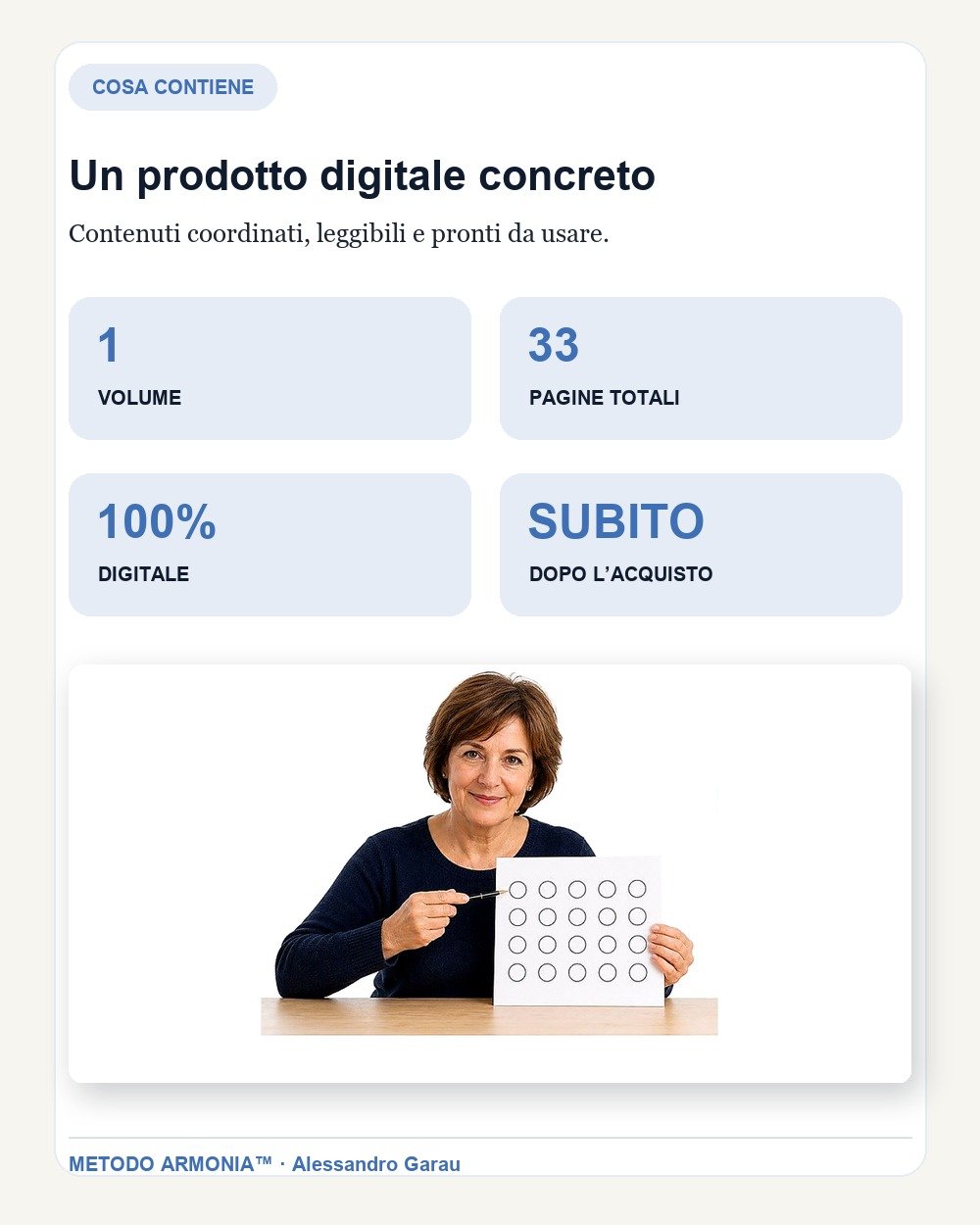 Costanza in 21 giorni — Cosa contiene