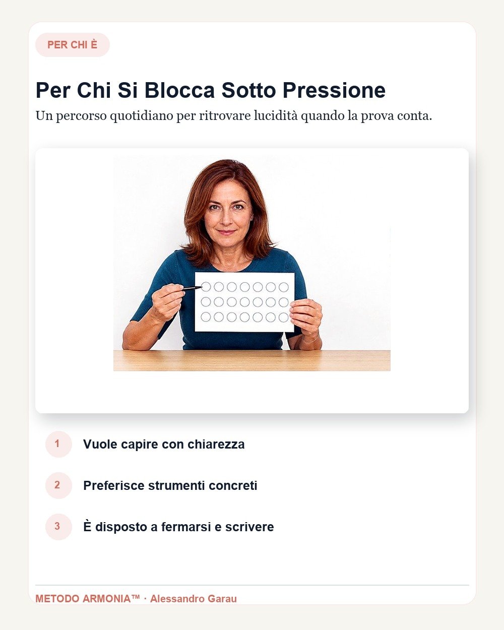Stare nella prova in 21 giorni — Per chi è Metodo ARMONIA™