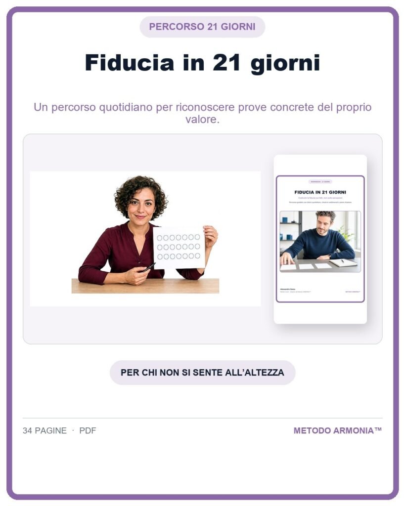 Fiducia in 21 giorni — Copertina Metodo ARMONIA™