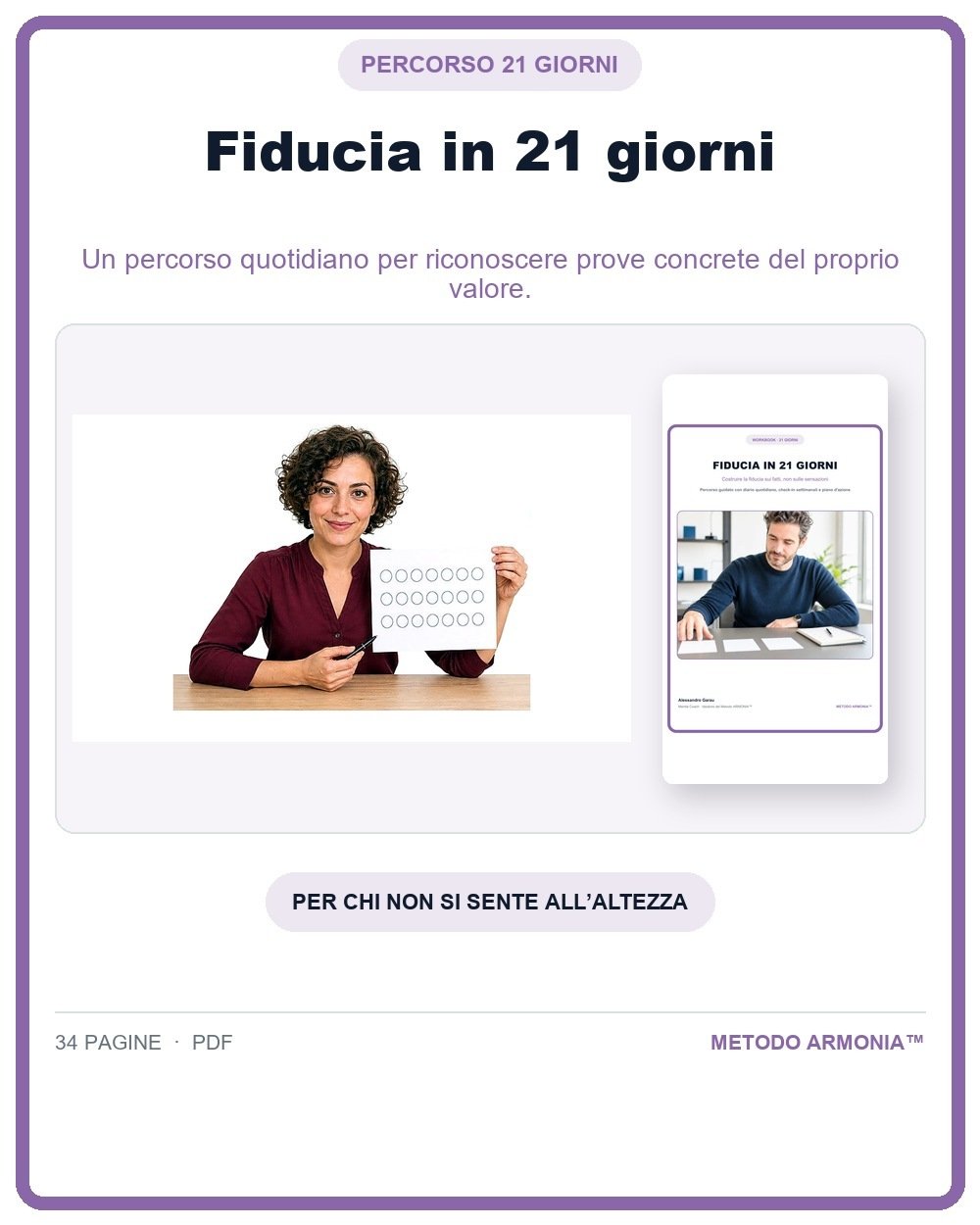Fiducia in 21 giorni — Copertina Metodo ARMONIA™