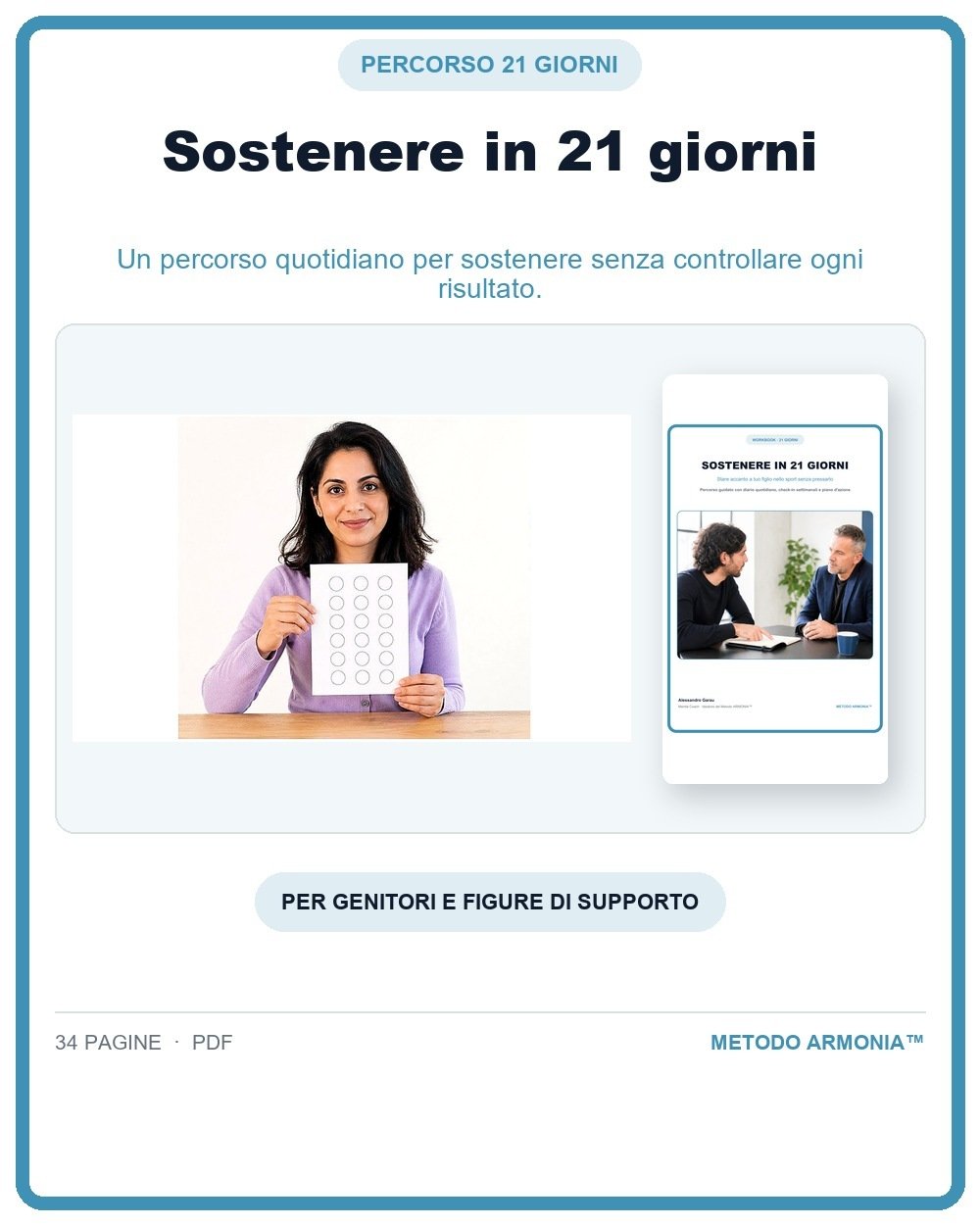 Sostenere in 21 giorni — Copertina Metodo ARMONIA™