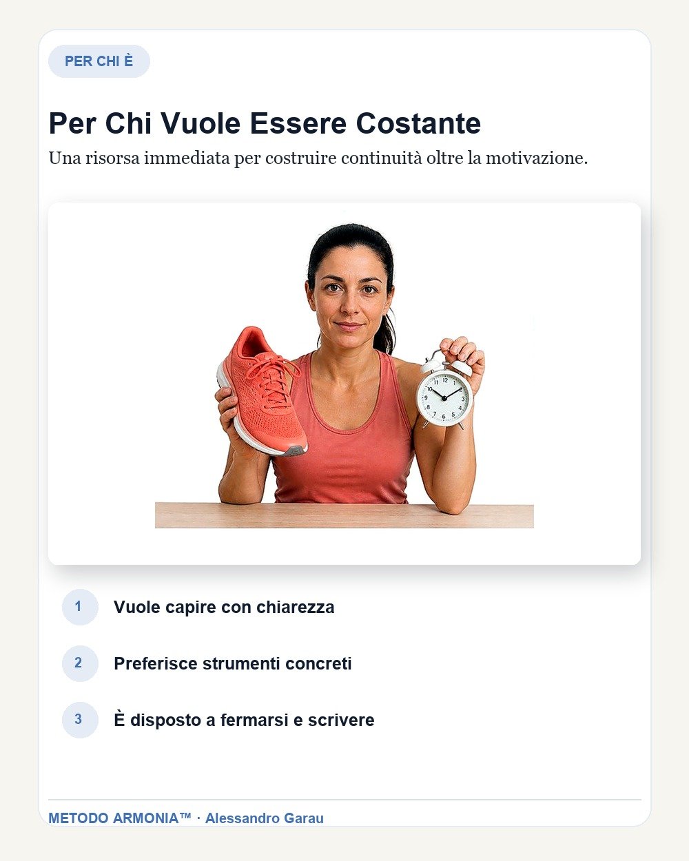 Ripartire senza aspettare la motivazione — Per chi è Metodo ARMONIA™