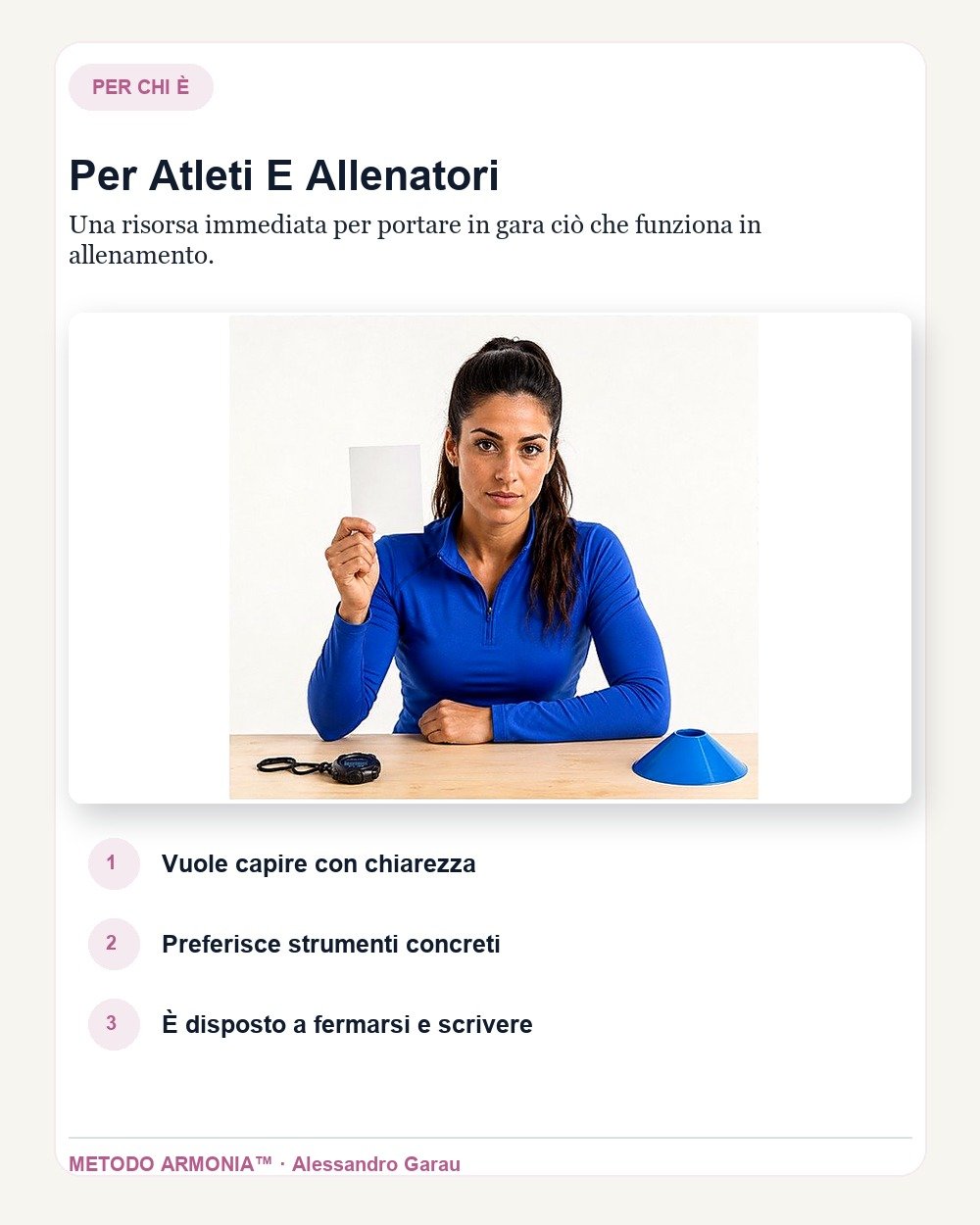 Routine mentale pre-prestazione — Per chi è Metodo ARMONIA™