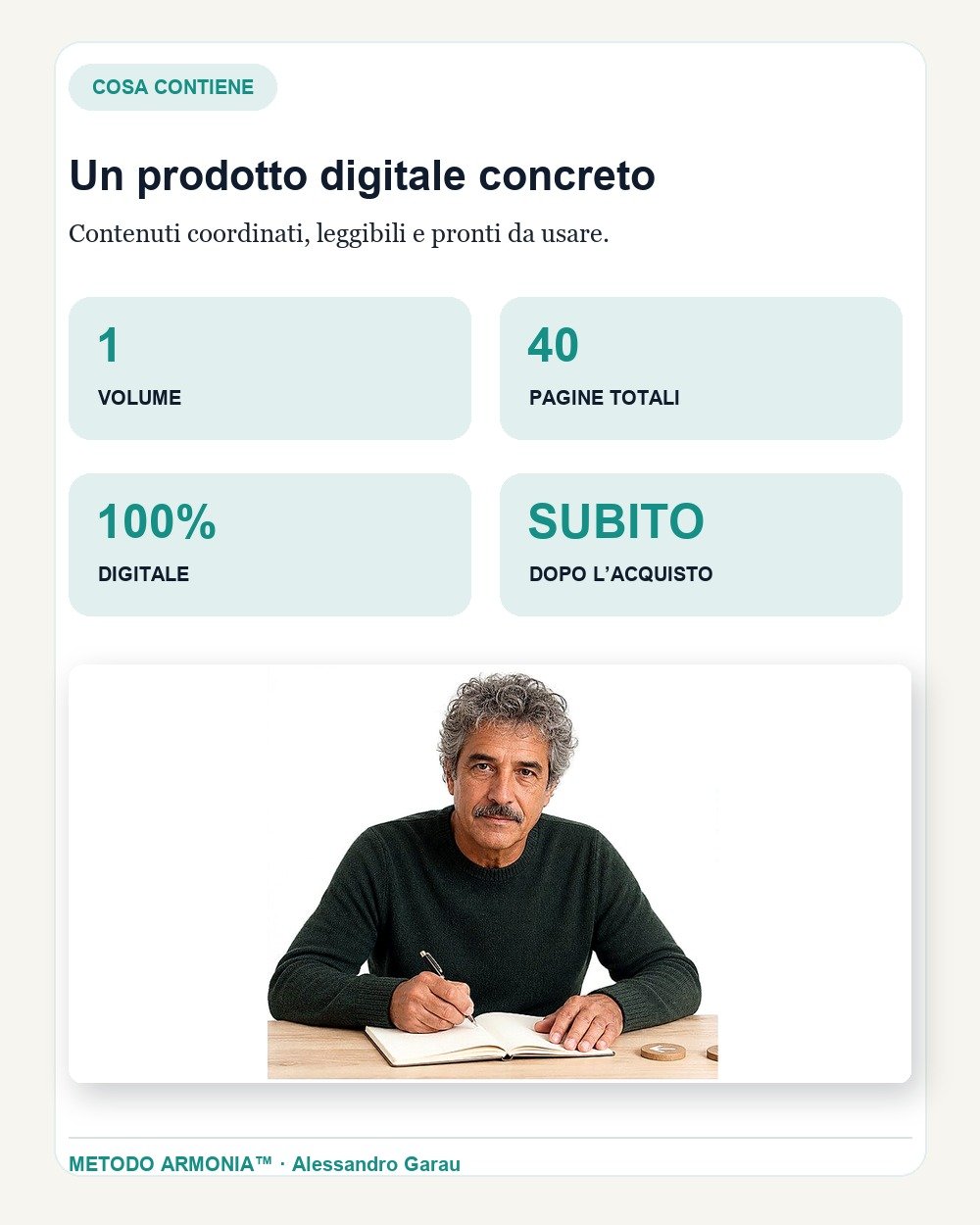 Il diario del riallineamento — Cosa contiene