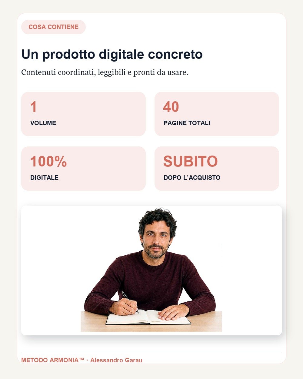 Il diario della prestazione — Cosa contiene