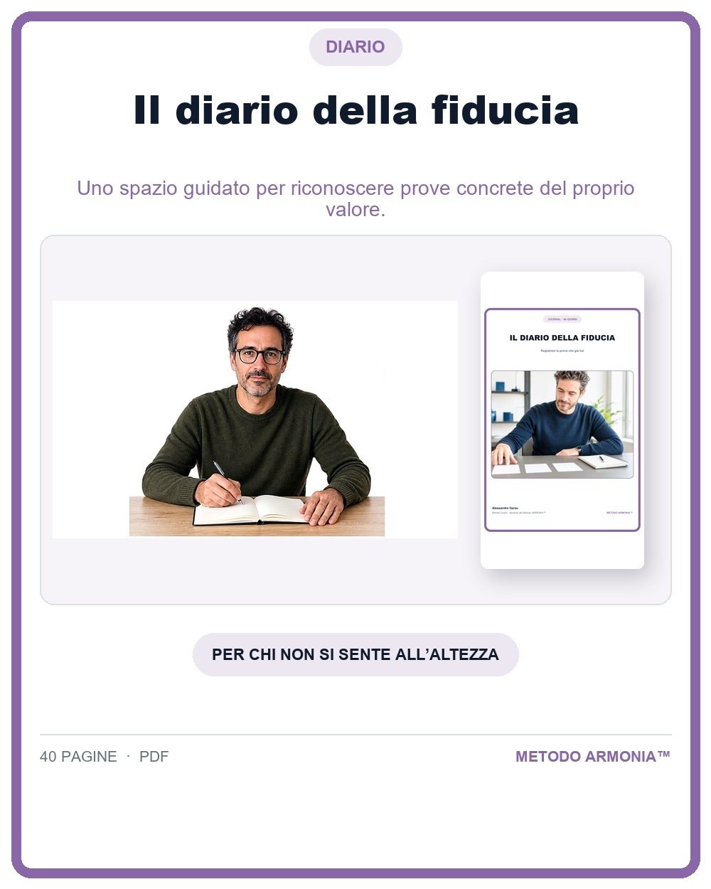 Il diario della fiducia — Copertina Metodo ARMONIA™