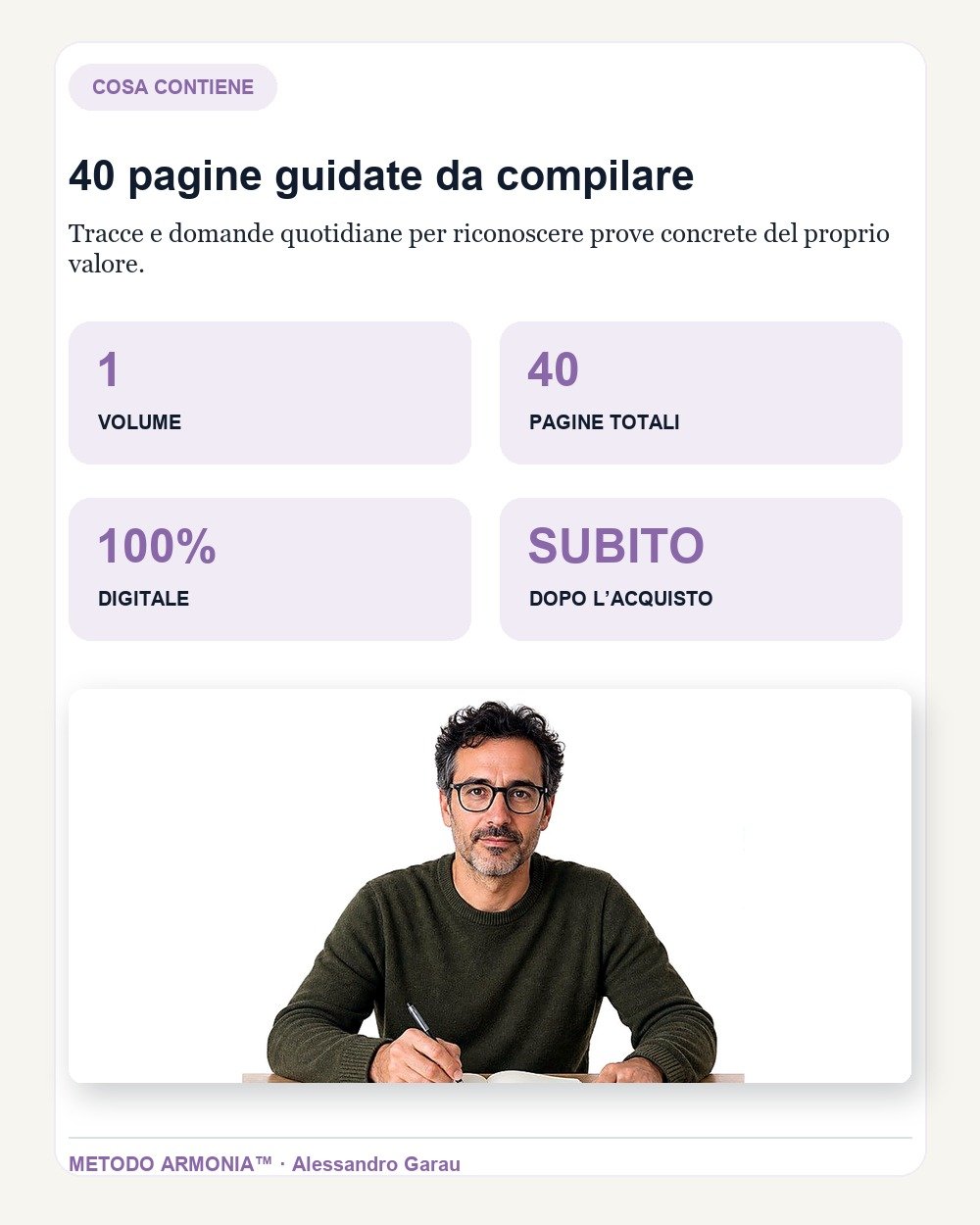 Il diario della fiducia — Cosa contiene