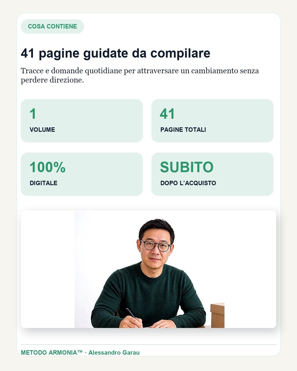 Il diario della transizione — Cosa contiene