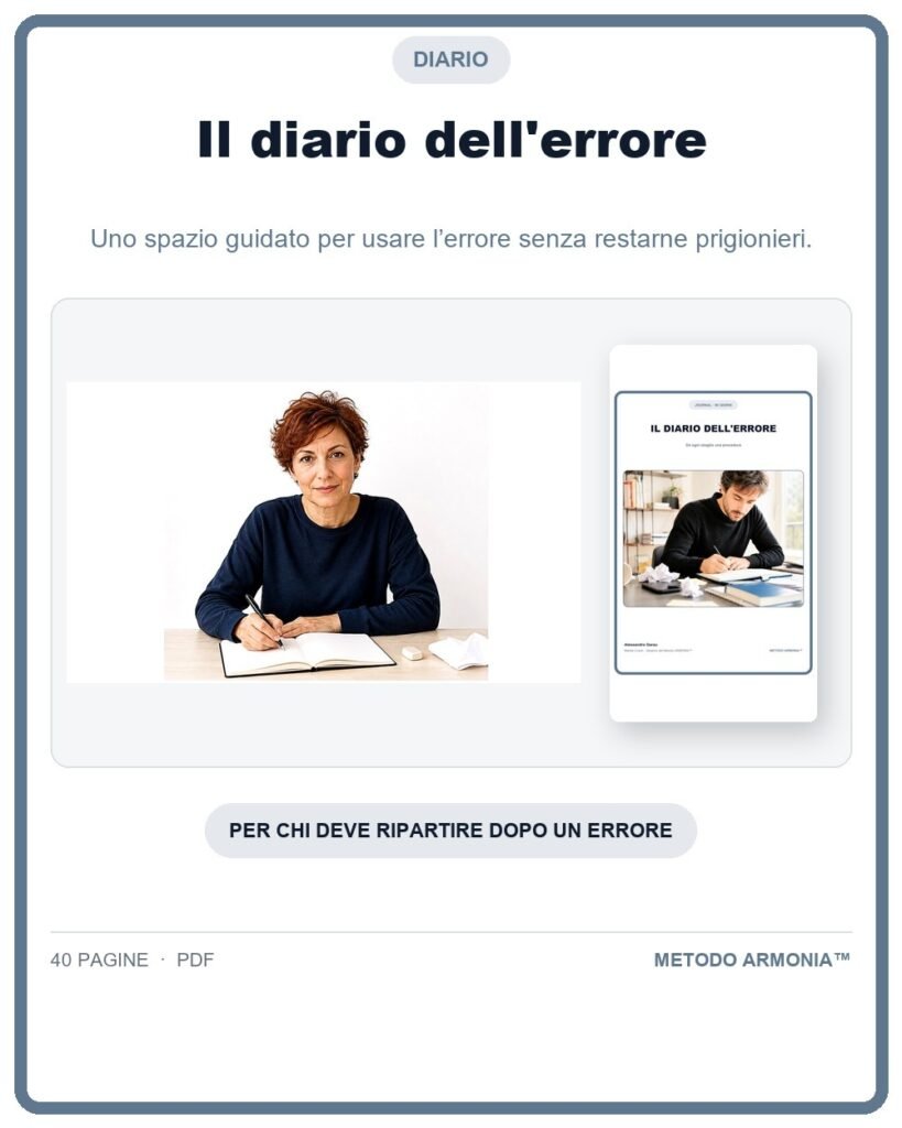 Il diario dell'errore — Copertina Metodo ARMONIA™