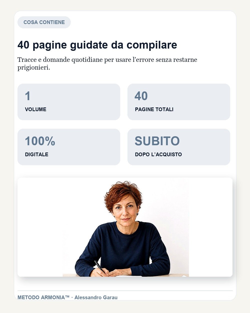 Il diario dell'errore — Cosa contiene