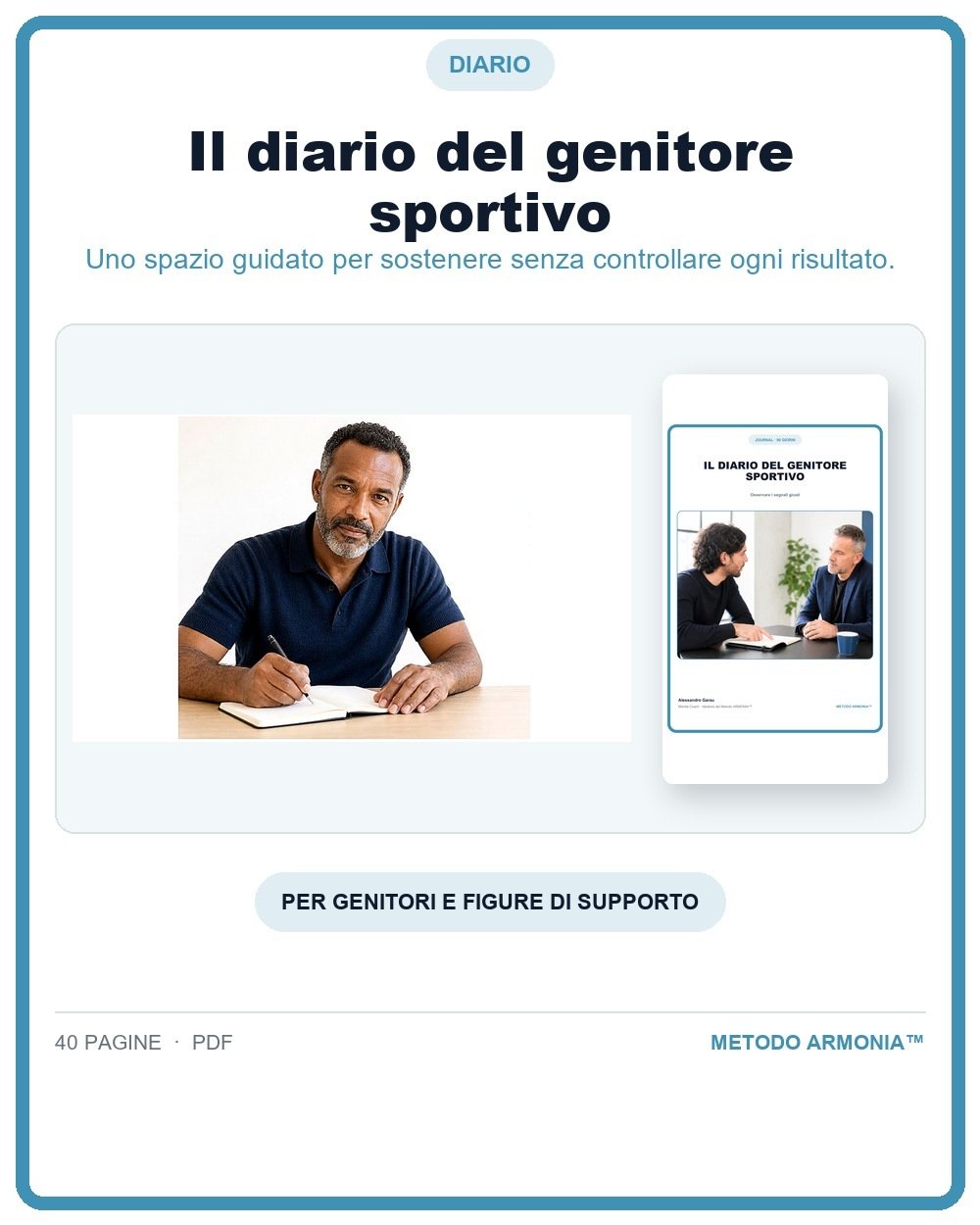 Il diario del genitore sportivo — Copertina Metodo ARMONIA™