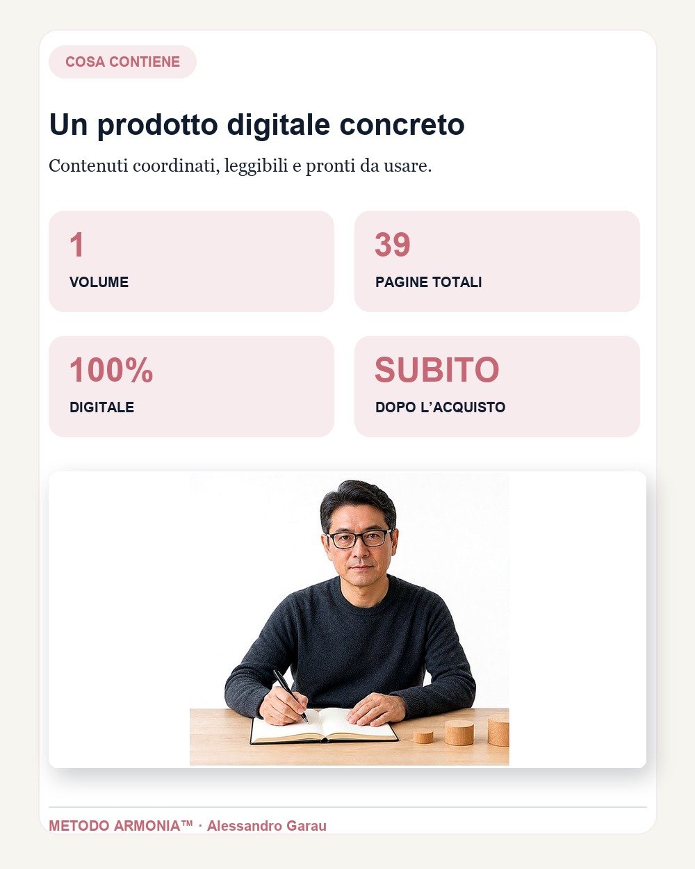 Il diario delle priorità — Cosa contiene