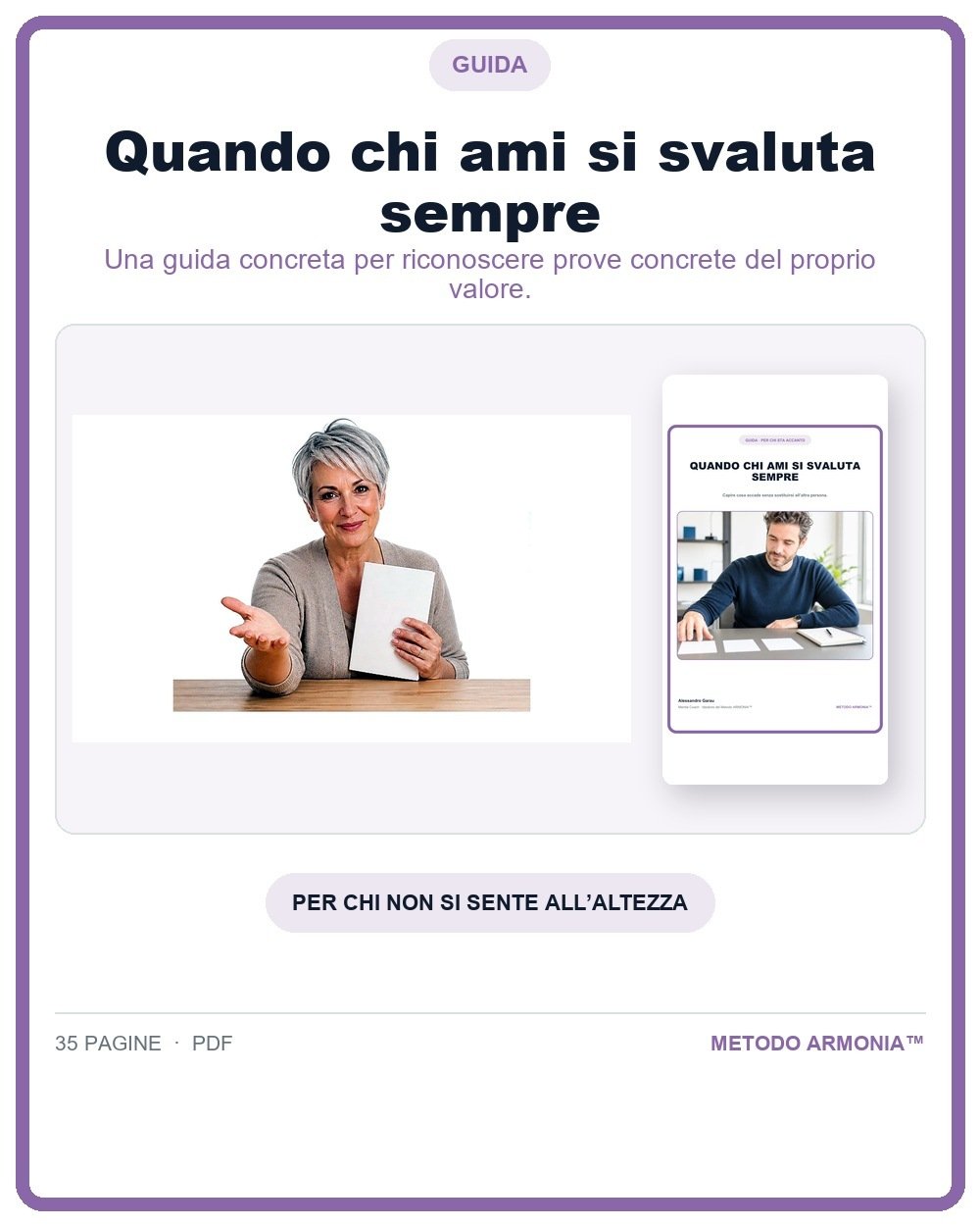 Quando chi ami si svaluta sempre — Copertina Metodo ARMONIA™