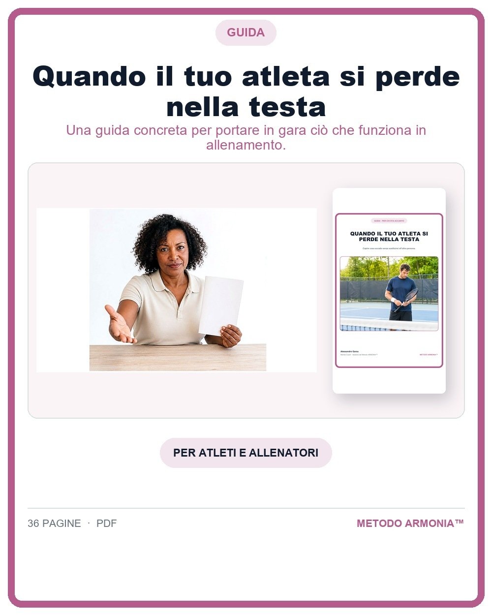 Quando il tuo atleta si perde nella testa — Copertina Metodo ARMONIA™