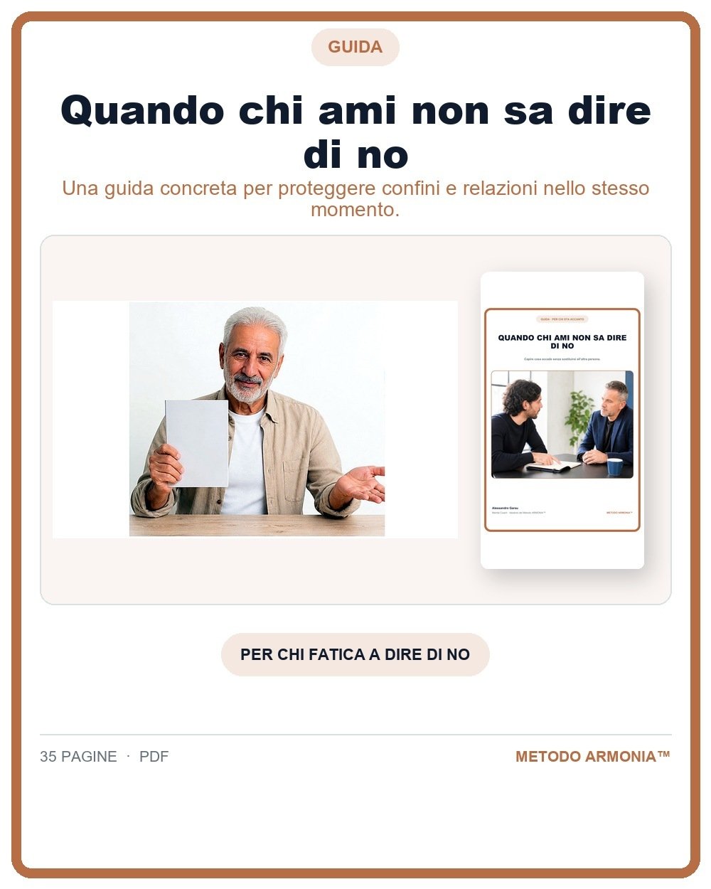 Quando chi ami non sa dire di no — Copertina Metodo ARMONIA™
