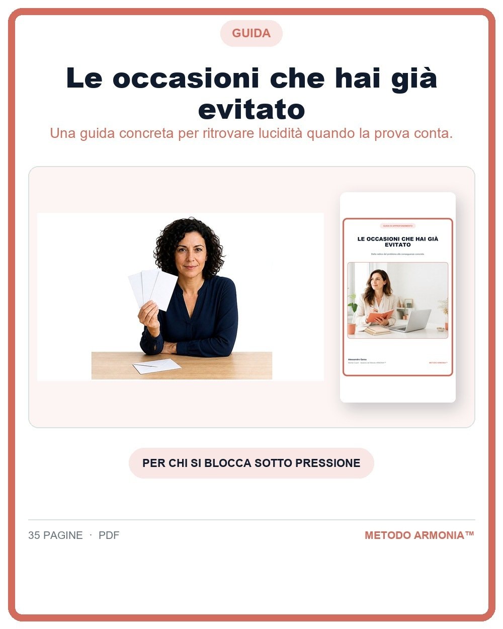Le occasioni che hai già evitato — Copertina Metodo ARMONIA™