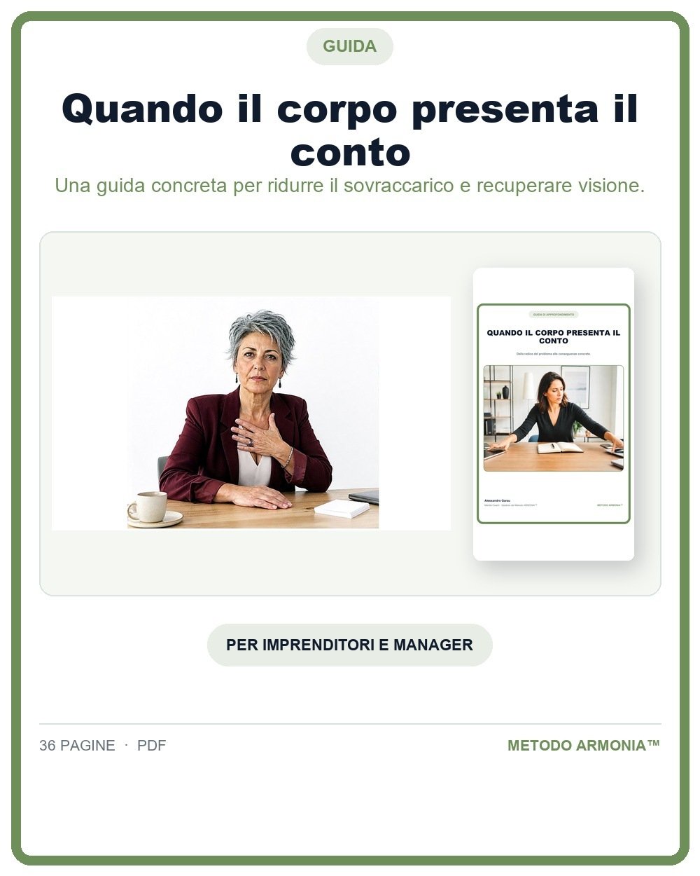 Quando il corpo presenta il conto — Copertina Metodo ARMONIA™