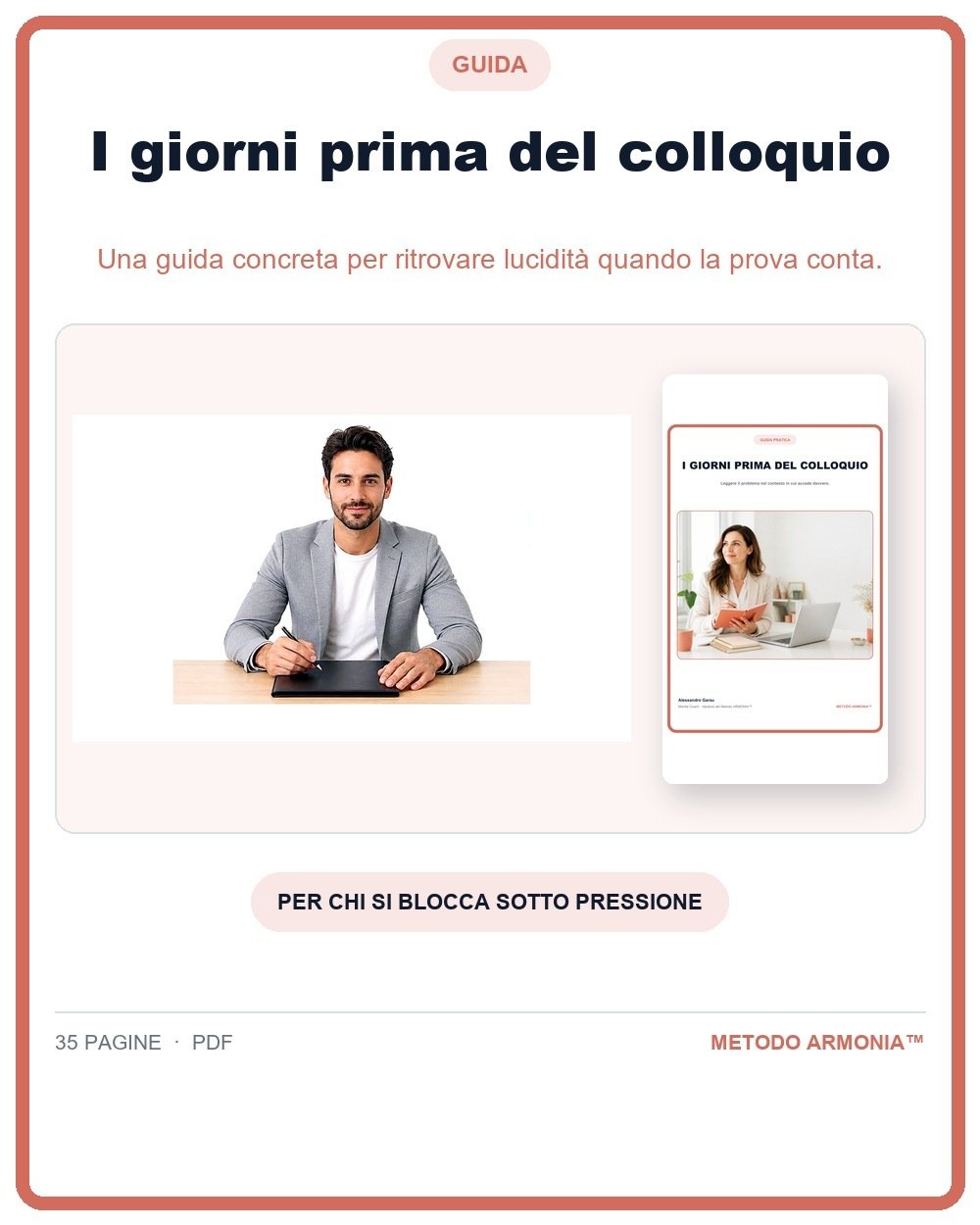 I giorni prima del colloquio — Copertina Metodo ARMONIA™
