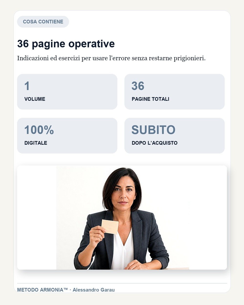 L'errore che hai fatto al lavoro — Cosa contiene