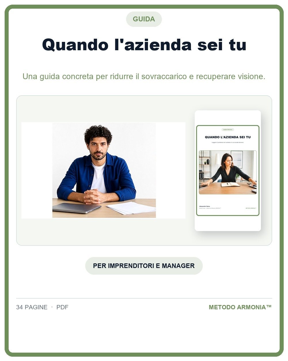 Quando l'azienda sei tu — Copertina Metodo ARMONIA™