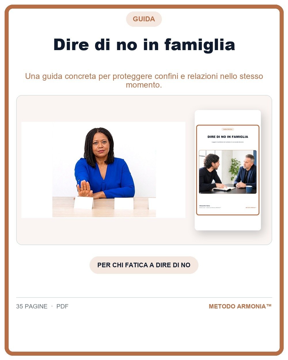 Dire di no in famiglia — Copertina Metodo ARMONIA™