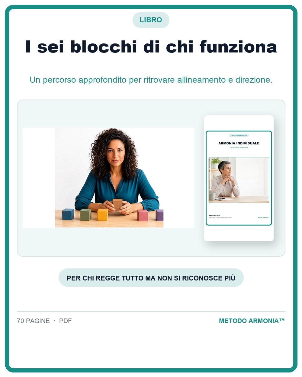 I sei blocchi di chi funziona — Copertina Metodo ARMONIA™