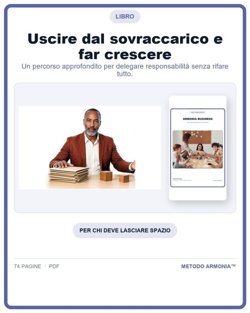 Uscire dal sovraccarico e far crescere — Copertina Metodo ARMONIA™