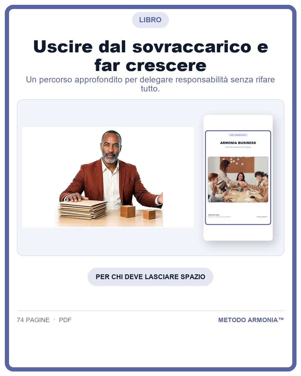 Uscire dal sovraccarico e far crescere — Copertina Metodo ARMONIA™