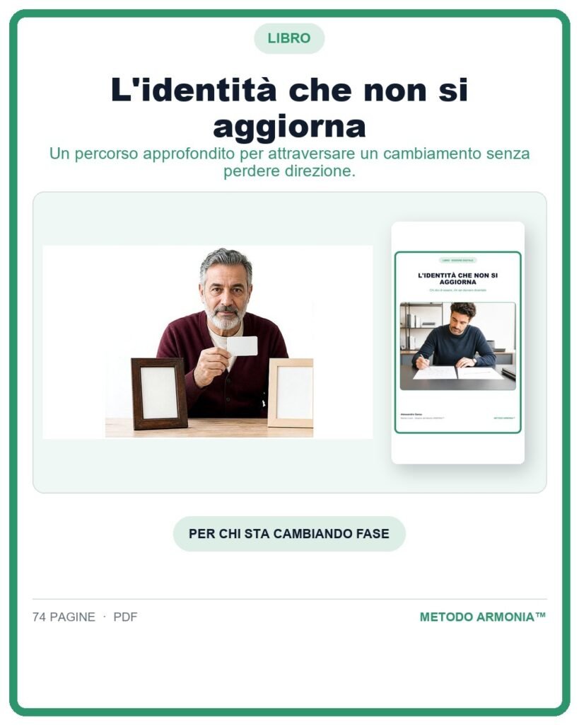 L'identità che non si aggiorna — Copertina Metodo ARMONIA™