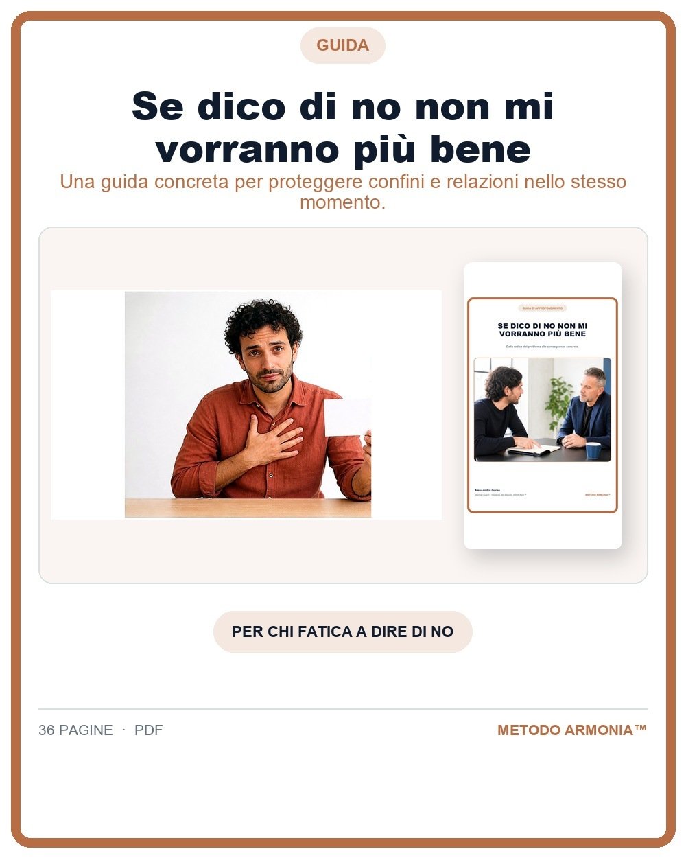 Se dico di no non mi vorranno più bene — Copertina Metodo ARMONIA™